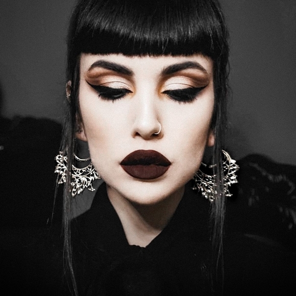 Ask & Embla Large Gothic Filigree Earrings - Picture 2 of 3
